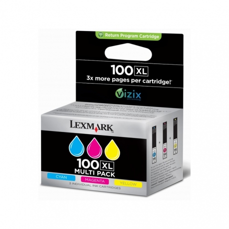Photo d'un pack de cartouches d'origine de marque Lexmark 100XL