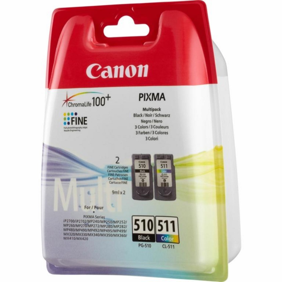 Pack à prix réduit cartouches d'encre PG-510/CL-511 + papier photo Canon