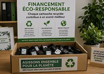 Une collecte de cartouches d'encre vides